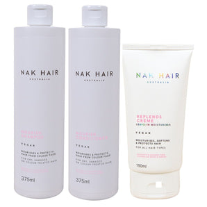 iaahhaircare,Nak Nourishing Shampoo Conditoner REPL•ENDS LEAVE-IN MOISTURISER Trio Pack,Sets,Nak Haircare