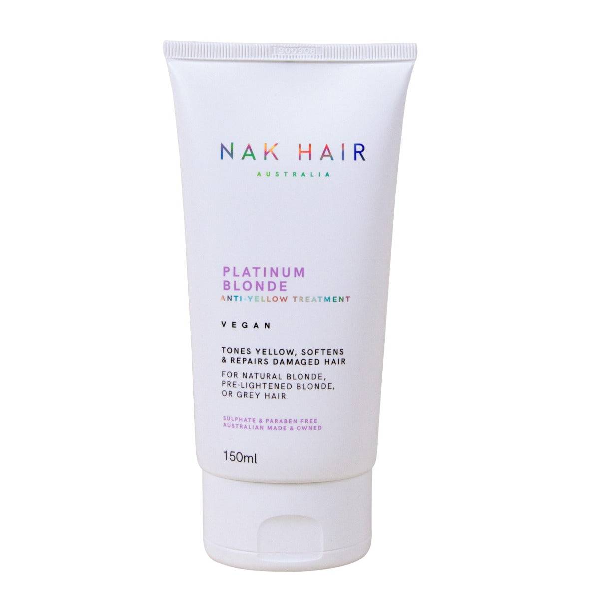 Nak Platinum Blonde Anti-Yellow Treatment Tones, Softens & Repairs 150 ml - On Line Hair Depot