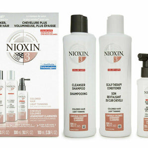 Nioxin Professional System 3 Full Size Kit Fine Coloured Hair 2 x 300 ml bottles & 100ml Treatment - On Line Hair Depot