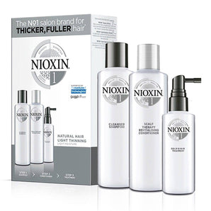 Nioxin Professional System 1 Full Size Kit Fine Natural Hair Shamp,Cond & Treat - On Line Hair Depot