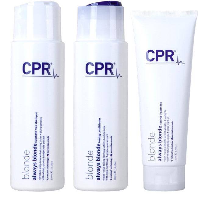 Vitafive CPR Always Blonde Shampoo Conditioner 300ml and Treatment 180ml Trio - Australian Salon Discounters